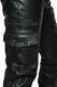 Mens Genuine Black Leather Pants Trousers Stylish Quilted Real Leather Cargo