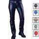 Mens Genuine Leather Pants Biker Leather Trousers Punk Kink Jeans Gay Bluf Pant