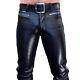 Mens Gray Genuine Leather Stylish Casual Club Wear Pants Trousers