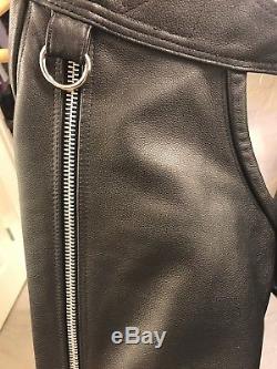 Mens HEAVY Leather Chaps Motorcycle Gay