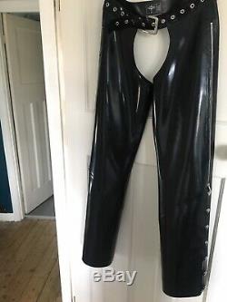 Mens Latex Rubber Chaps Trousers