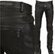 Mens Leather Slim Fit Pant Military Punk Rock Motorcycle Trousers Sz 28-38@@