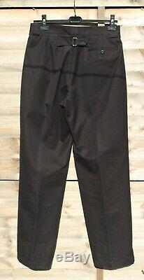 Mens Margaret Howell 50s chino pleated trouser, black cotton, size S
