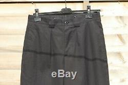 Mens Margaret Howell 50s chino pleated trouser, black cotton, size S