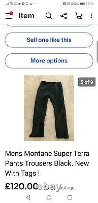 Mens Montane Super Terra Pants Trousers Black. New With Tags