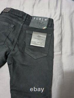 Mens NEW Philipp Plein dark black Casual Trousers size 30 small/