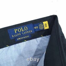 Mens Polo Ralph Lauren stretch tailored slim fit black chino trousers W31 L32