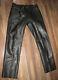 Mens Schott Jean Cut Steerhide Black Leather Biker Jeans Sz 36 Style #600