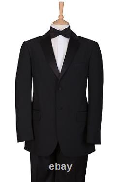 Mens Suit Black Tie Tuxedo Dinner Jacket Formal Trousers Evening 2 Piece Wedding