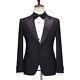 Mens Suit Black Tuxedo Two Piece 100% Wool Black Tie Dinner Jacket & Trouser 2pc