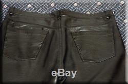 Mens Yves Saint Laurent Black Lambskin Leather Pants Size 34 L