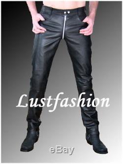 Mens leather pants black leather trousers new gay pants NEW gay Lederhose Cuir