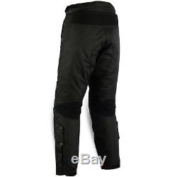Motorbike Motorcycle Waterproof Cordura Textile Trousers Pants Armours BLACK