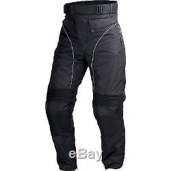 Motorcycle Cordura Waterproof Riding Pants Black with Removable CE Armor PT1