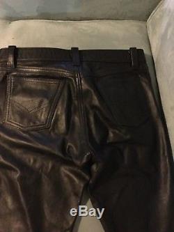 Mr S Black Leather Pants Men 32