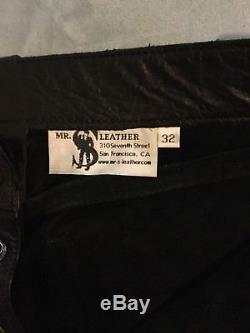 Mr S Black Leather Pants Men 32