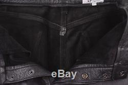 Mr S Leather Black Genuine Thick Leather 5 Pocket Jean-Style Pants 33 x 33
