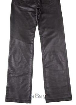 Mr S Leather Black Genuine Thick Leather 5 Pocket Jean-Style Pants 33 x 33