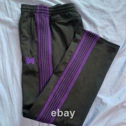 NEEDLES Track Pants Narrow 18AW Black x Purple Size-M Used from Japan F/S