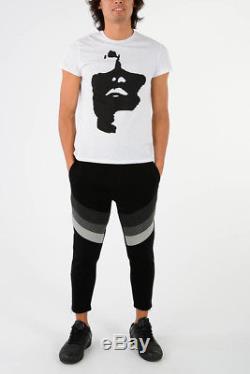 NEIL BARRETT New Man Black Neoprene Joggers Slim Fit Pants Trouser Size M $680