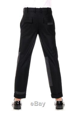 NEIL BARRETT New Men black Wool Blend Capri Pants Trousers Made in italy NWT