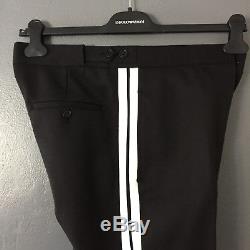 NEIL BARRETT Slim-Fit Cropped Cotton-Blend Trousers 32 Brand New Black Smart
