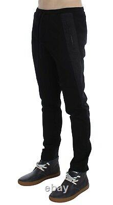 NEW $750 DOLCE & GABBANA Pants Black Gray Wool Casual Trousers Stripe IT48 / W34