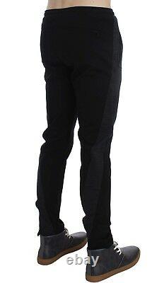 NEW $750 DOLCE & GABBANA Pants Black Gray Wool Casual Trousers Stripe IT48 / W34