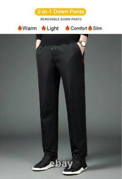 NEW 80% white duck down pants for men's two in one detachable winter pants
