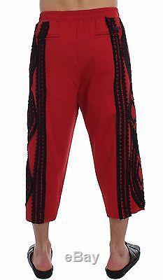 NEW $900 DOLCE & GABBANA Mens Red Black Torero 3/4 Pants Shorts Runway IT46 / S