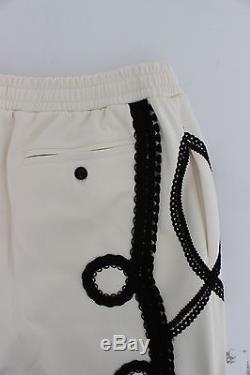 NEW $900 DOLCE & GABBANA Mens White Black Torero 3/4 Pants Shorts s. IT46 / S