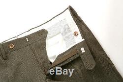 NEW INCOTEX $405 Wool /Trousers/Pants/Melange/Plaid/Gray x Black EU50