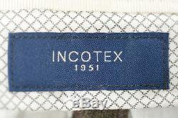 NEW INCOTEX $405 Wool /Trousers/Pants/Melange/Plaid/Gray x Black EU50