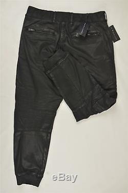 New Men's Ralph Lauren Black Label Waxed Cargo Jogger Pants 34x32 $495 #63-77313