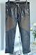 New Mens Versace X H&m Black Genuine Leather Studded Jeans Trousers 36r 36 Eu 52