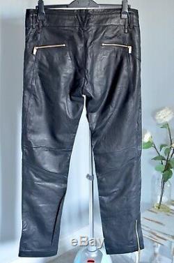 NEW Mens Versace x H&M Black genuine leather studded jeans trousers 36R 36 EU 52