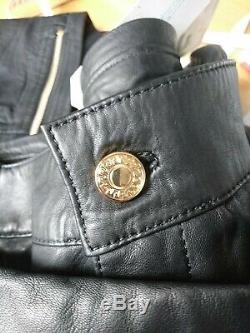 NEW Mens Versace x H&M Black genuine leather studded jeans trousers 36R 36 EU 52