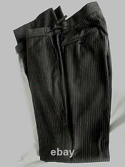 NEW Ralph Lauren Dark Brown BLACK LABEL Wool Pinstripe Pants TROUSERS Waist 33