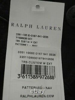 NEW Ralph Lauren Mens Blue & Black Check 100% Wool Dress Pants TROUSERS 36 £285