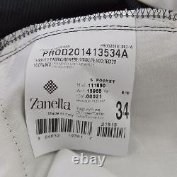 NEW Zanella Mens Dress Pants Sz 34 Black Guy La Ferrera 100% Virgin Wool Italy
