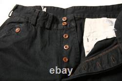 NON STOCK Vintage Motorcycle Breeches Men Rider Twill Trousers Mid-Rise Black