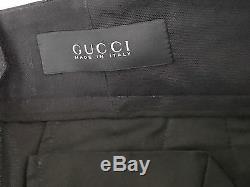 NWT $860 Gucci Cotton Canvas Blue Black Mens Pants 46 Euro (30 US) Italy 2015