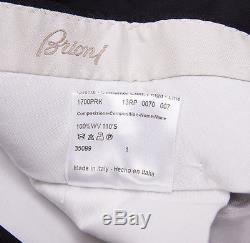 NWT $875 BRIONI'Moena' Solid Black Extrafine Wool Dress Pants 32 Modern-Fit