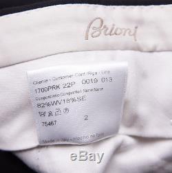 NWT $875 BRIONI'Tigullio' Black Superfine Wool-Silk Dress Pants 44 Modern-Fit