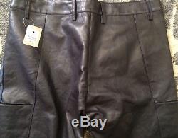 NWT Authentic Bottega Veneta men's Leather And Denim pants size 52, Italy $5300