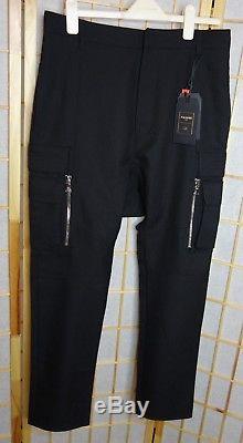 NWT Balmain x H&M HM Mens Cargo Pants Trousers Italian Wool Hose SZ 32 rare nice