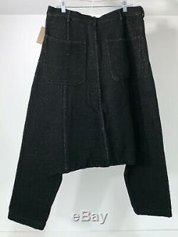 NWT Comme Des Garçons Cotton Rayon Short Baggy Pants Long Crotch Black Size M