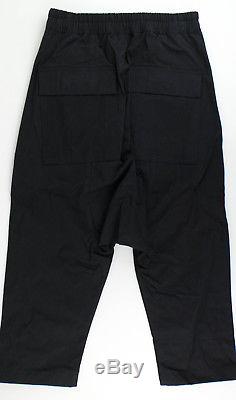 NWT DRKSHDW BY RICK OWENS Black Cotton Blend Cropped Pants Size M $680