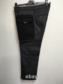 NWT DSquared2 grey black wool blend trousers tapered leg crop 48