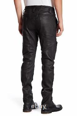 NWT Helmut Lang Trace in Black Stretch Leather Moto Racing Trouser Pant 31 $1795